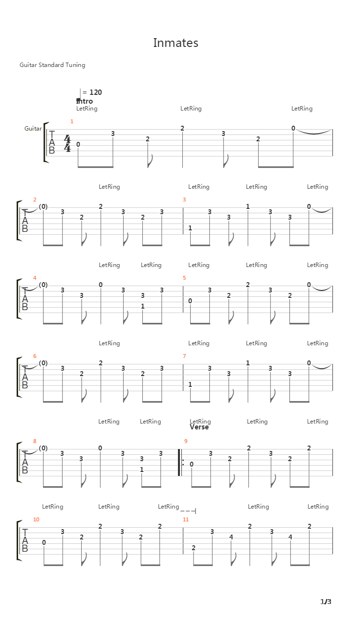 Inmates吉他谱