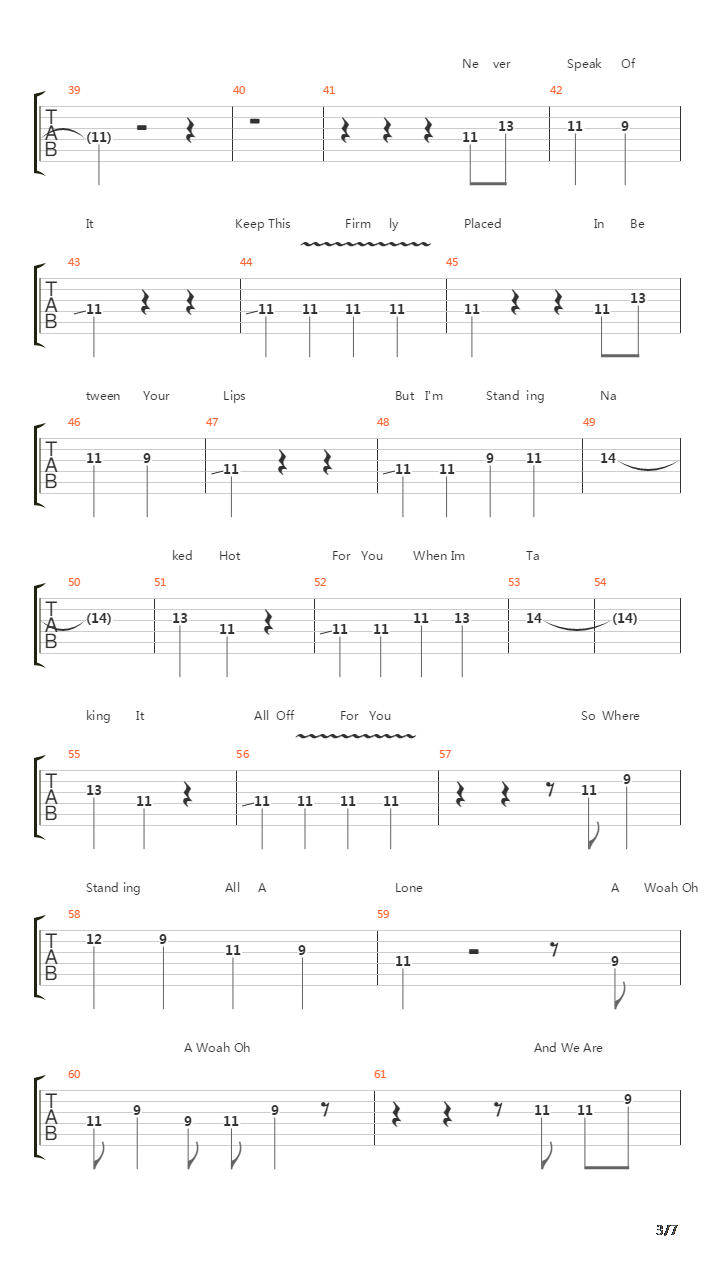 Skeleton吉他谱