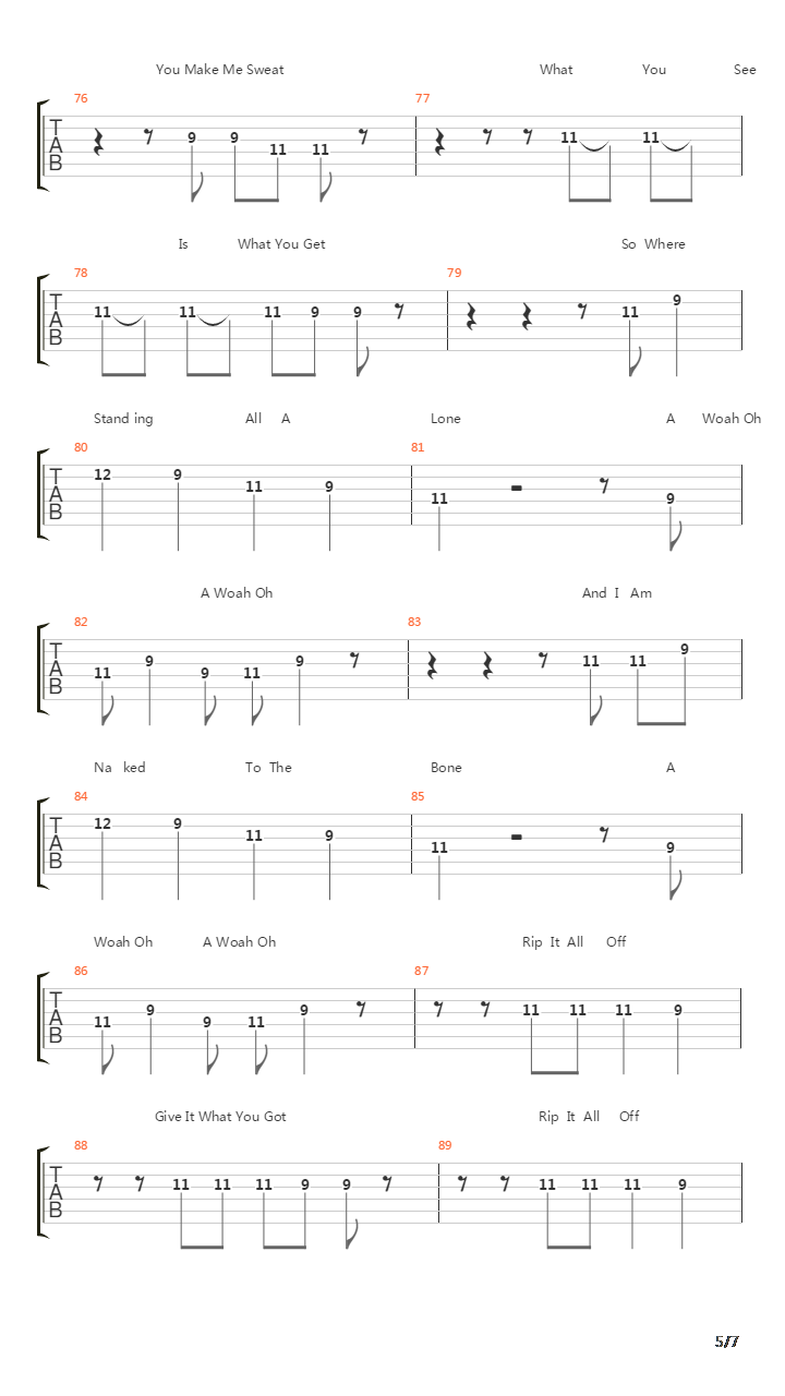 Skeleton吉他谱