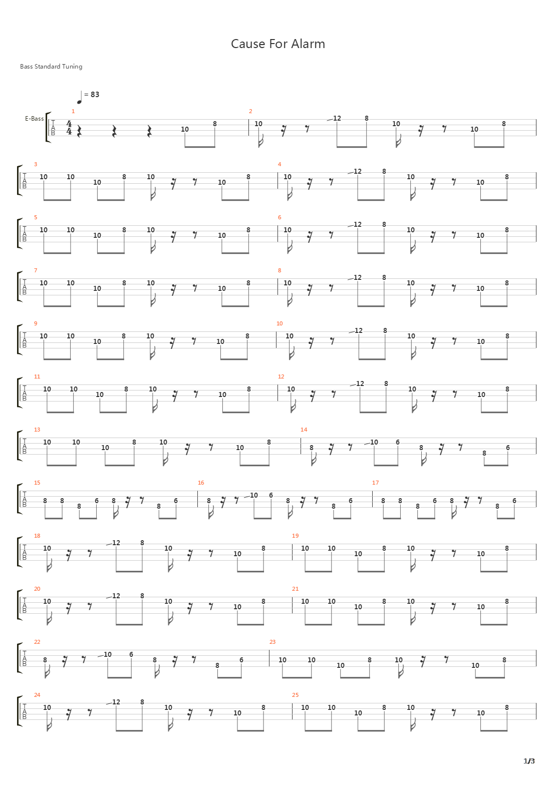 Cause For Alarm吉他谱