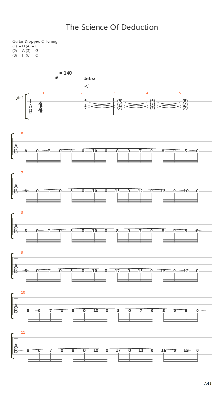 The Science Of Deduction吉他谱