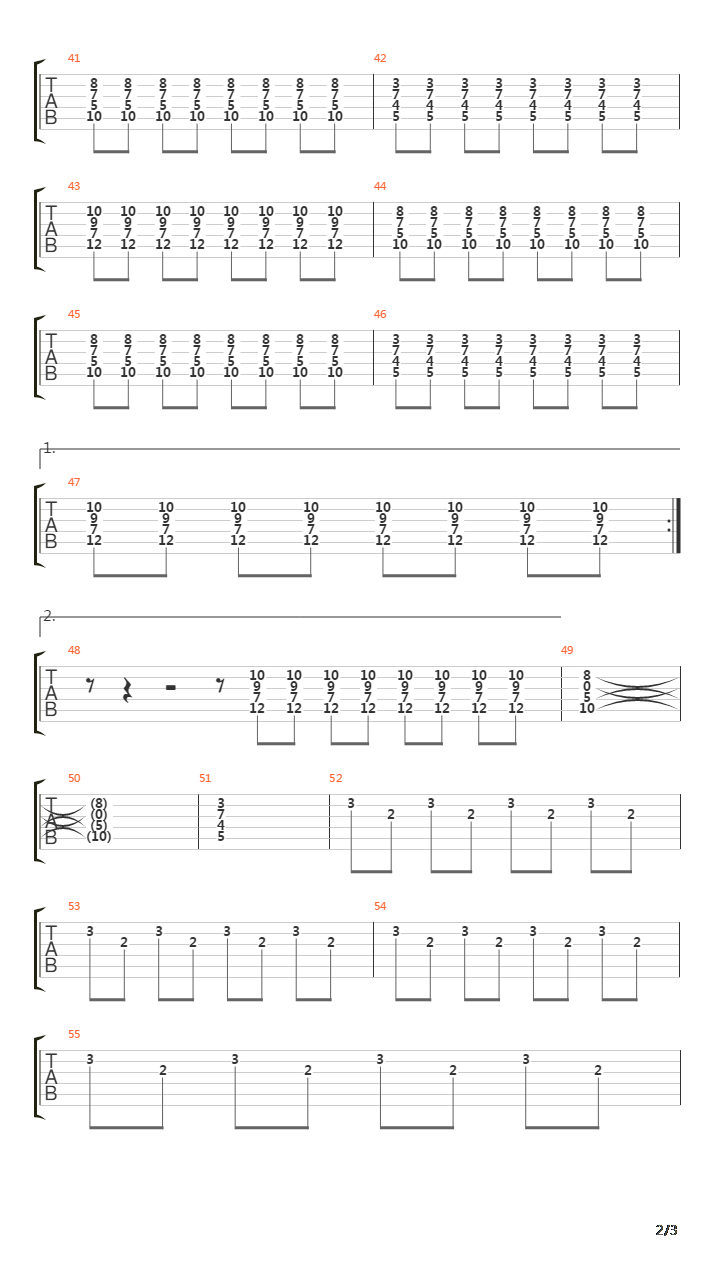Out Through The Curtain吉他谱