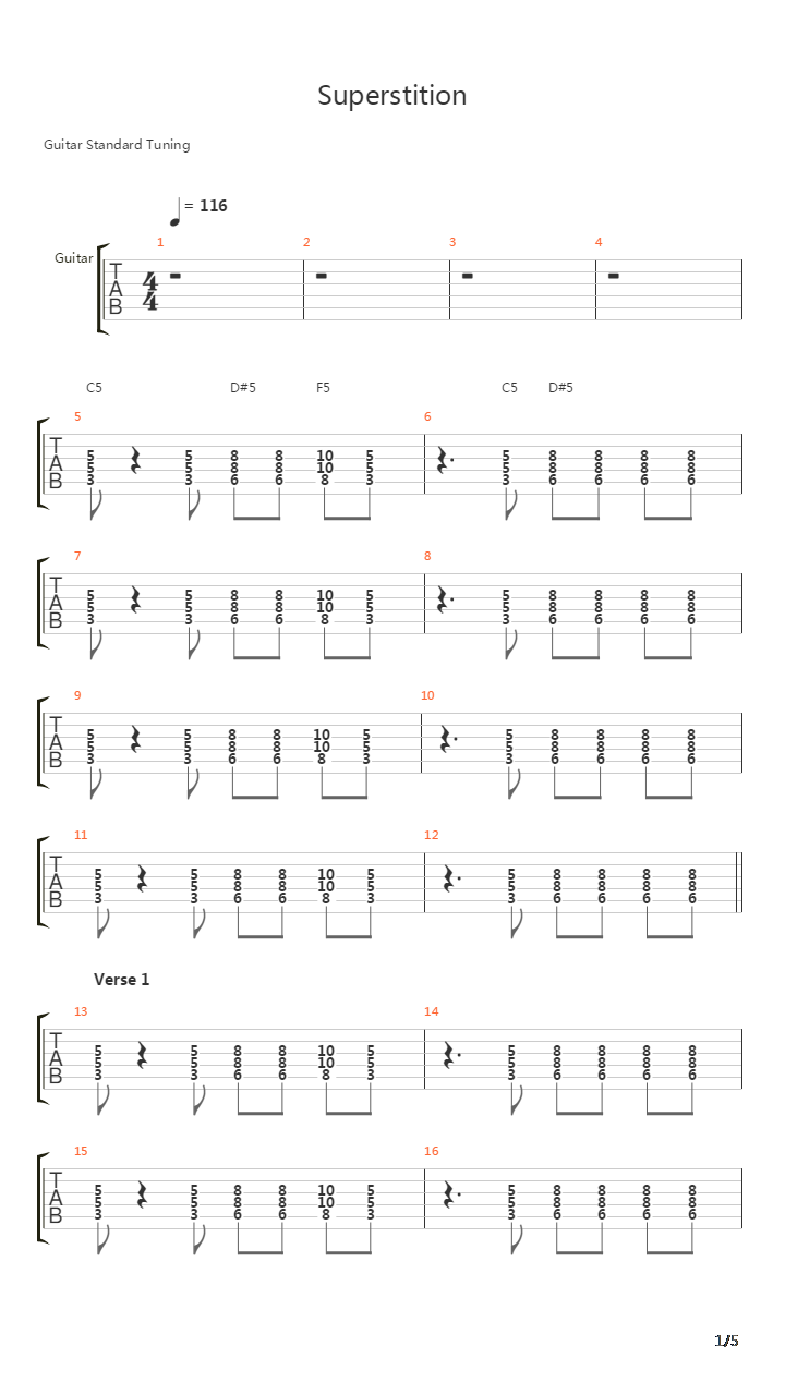 Superstition吉他谱