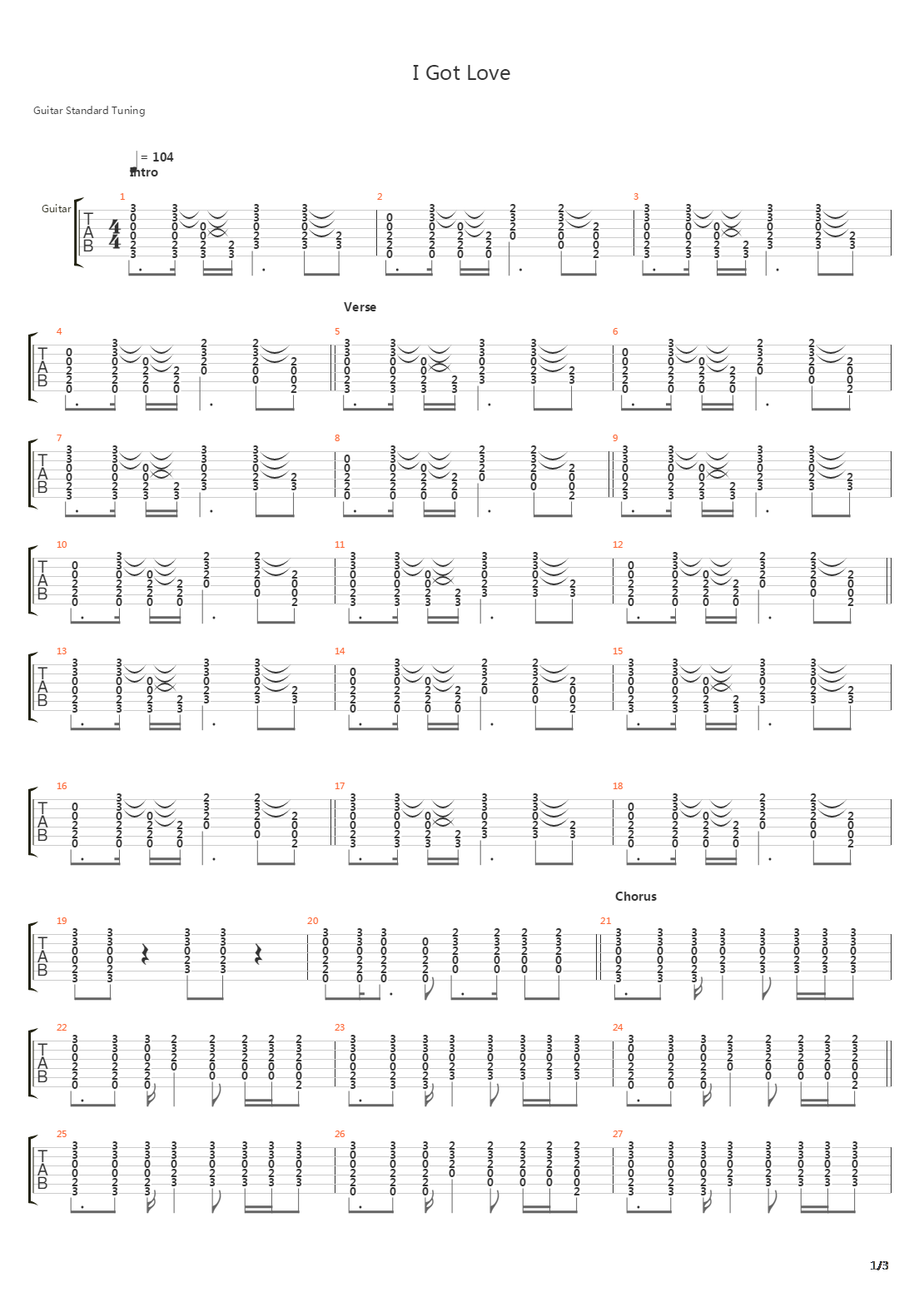 I Got Love吉他谱