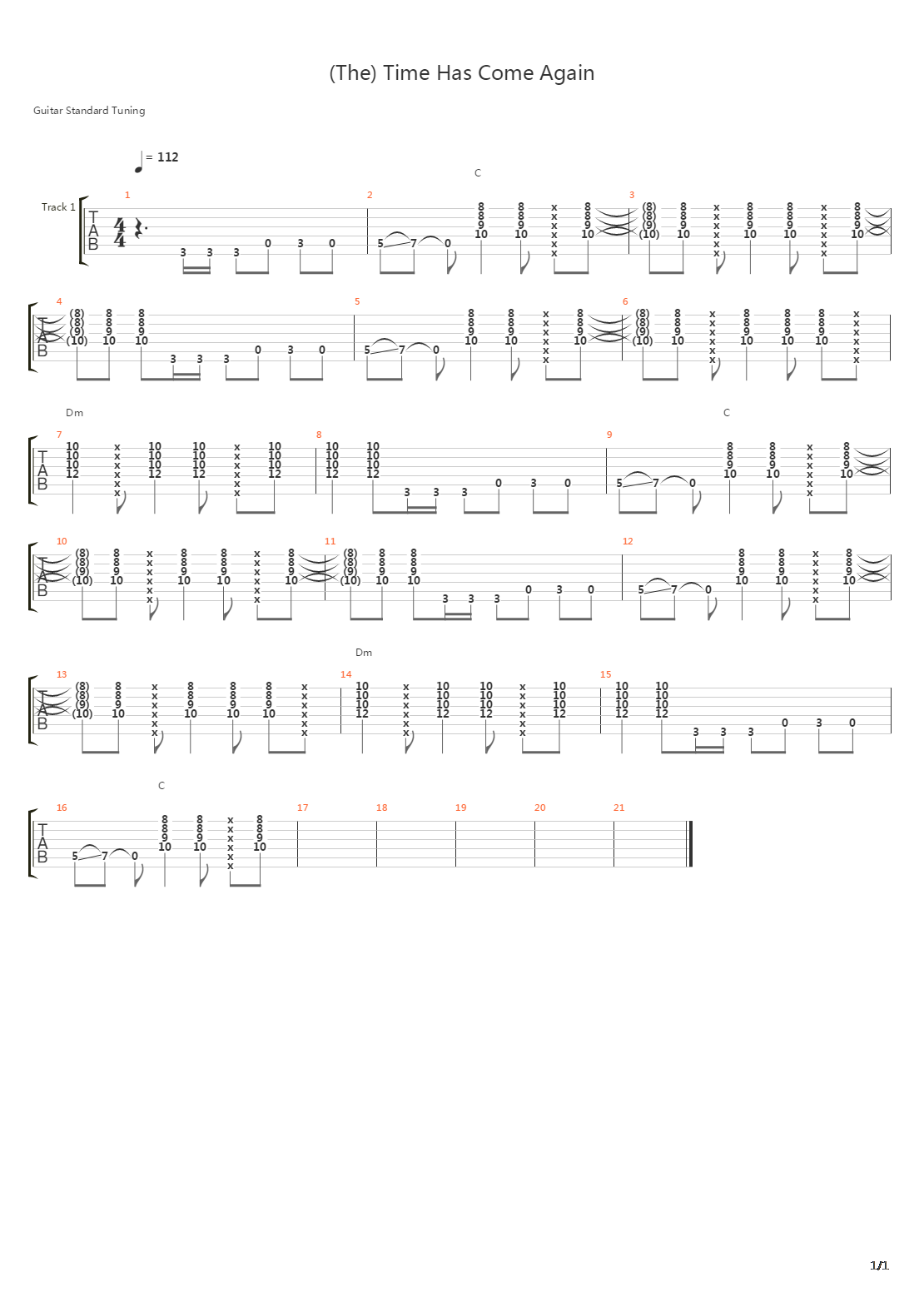 The Time Has Come Again吉他谱