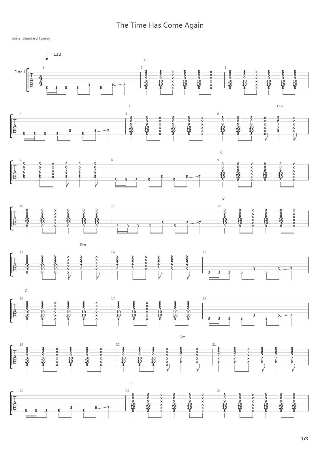 The Time Has Come Again吉他谱