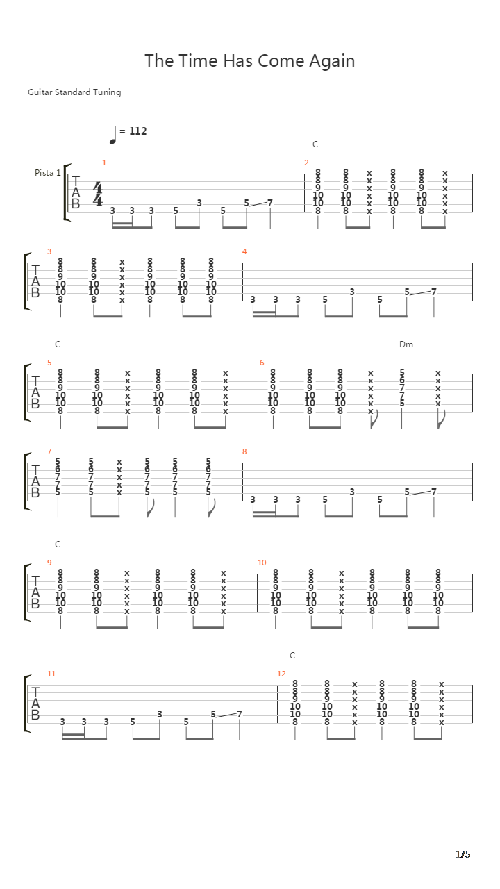 The Time Has Come Again吉他谱