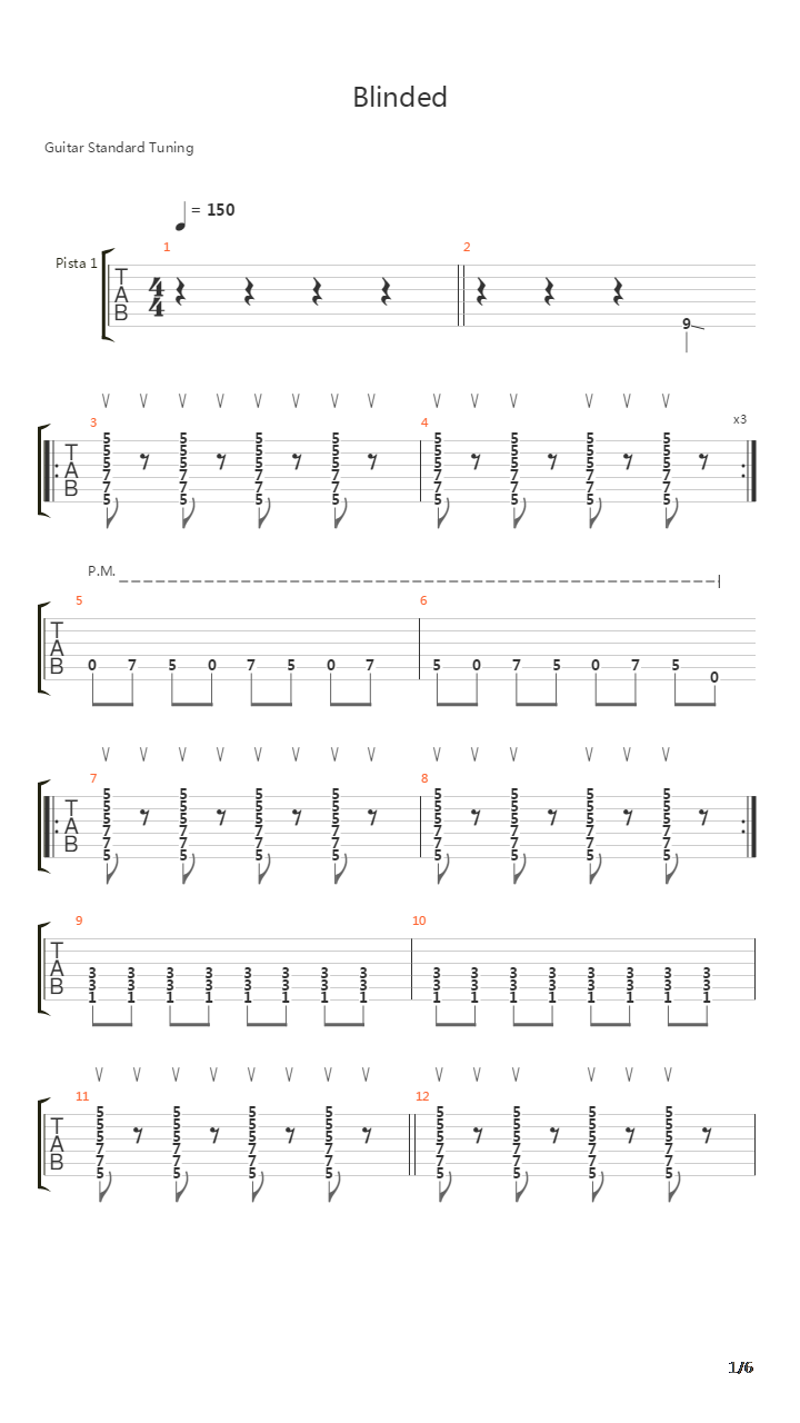 Blinded吉他谱