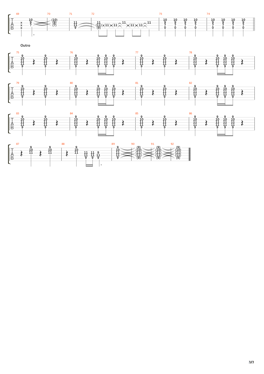 X-ray吉他谱