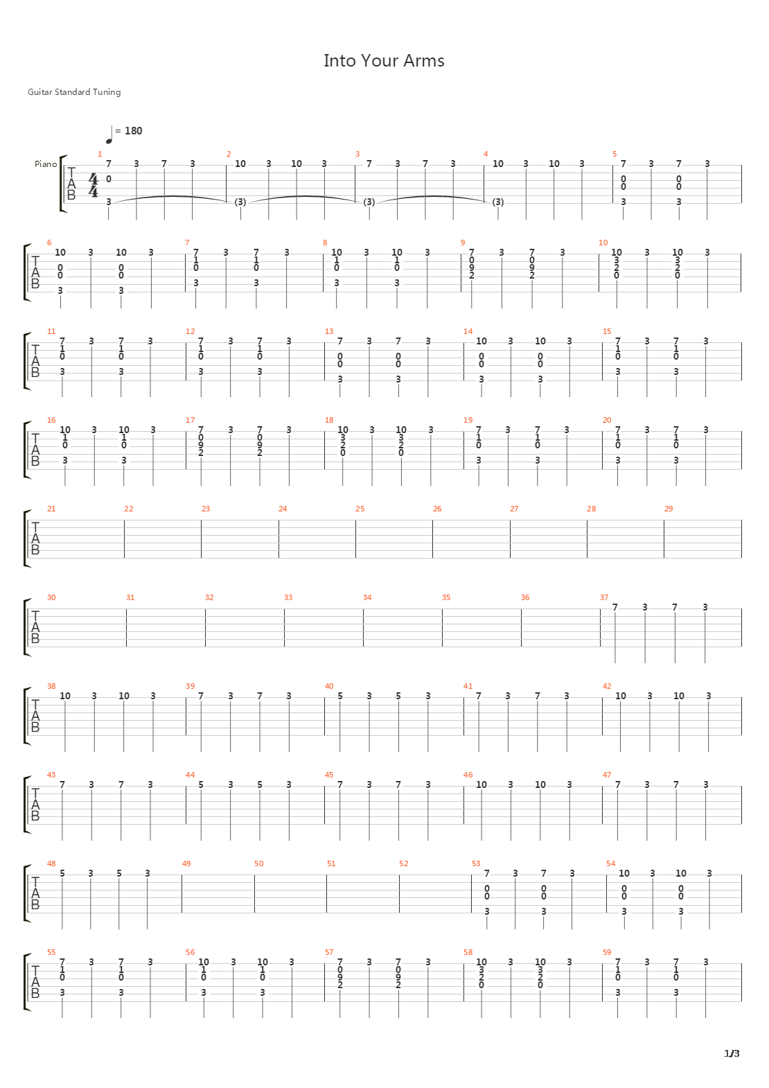 Into Your Arms吉他谱