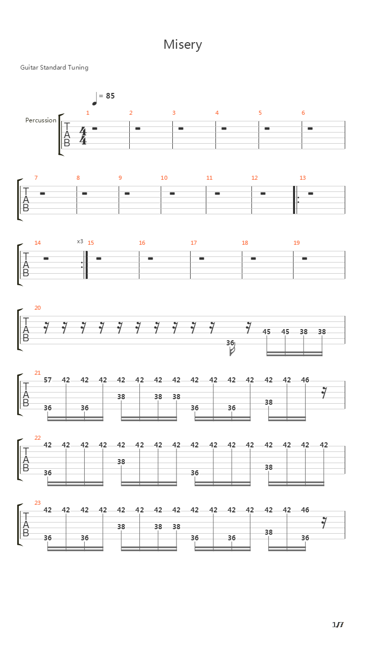 Misery吉他谱