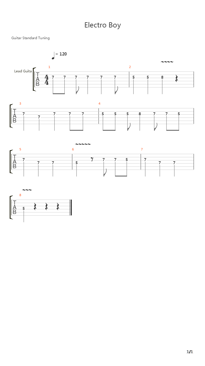 Electro Boy吉他谱