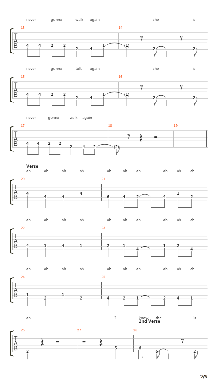 Sleeping During The Day吉他谱