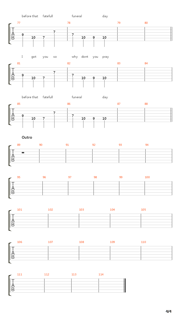 That Fateful Funeral Day吉他谱