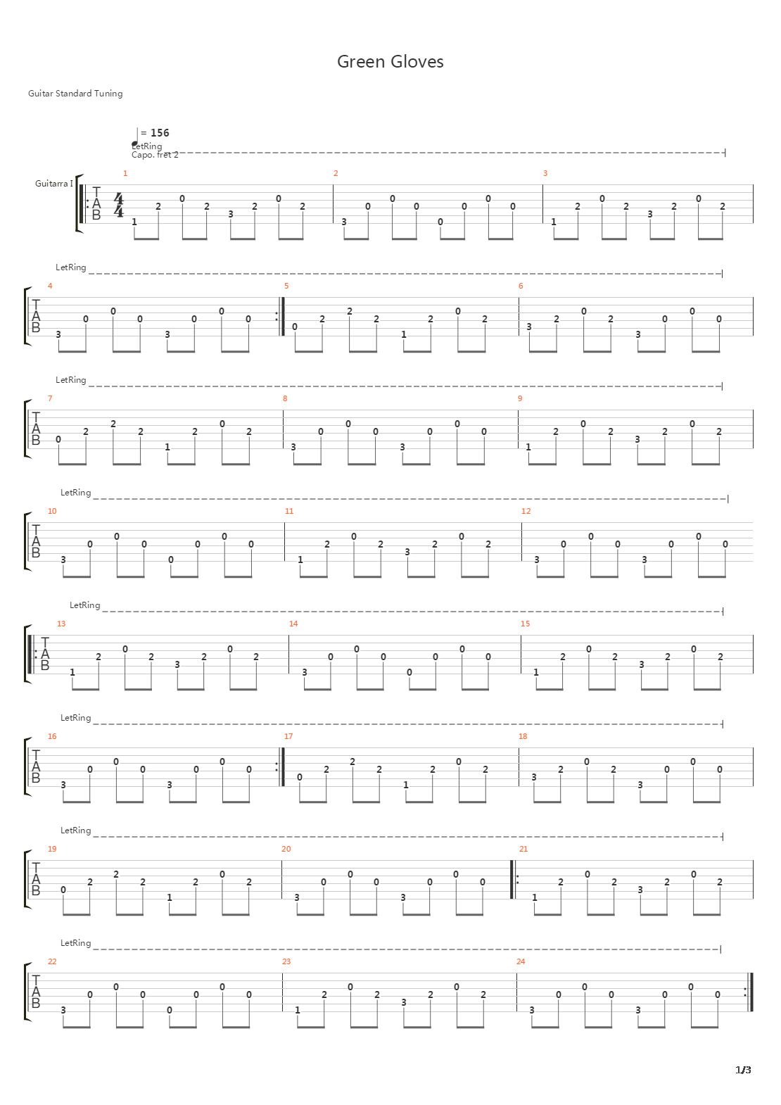 Green Gloves吉他谱