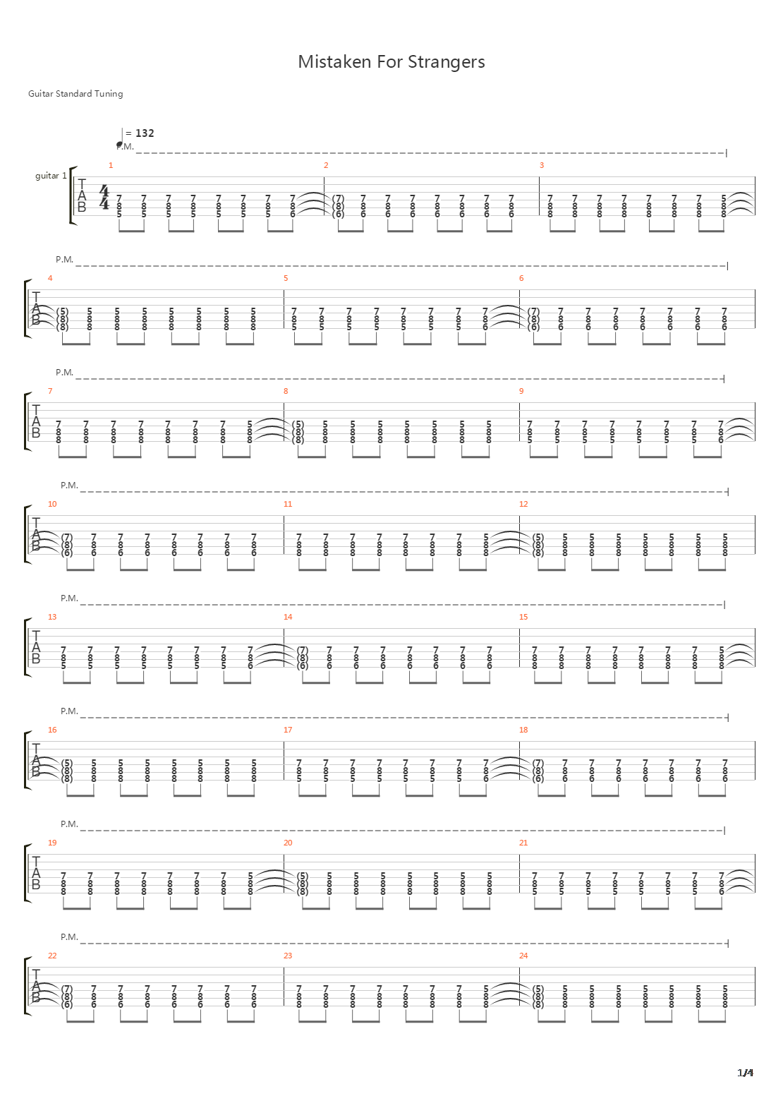 Mistaken For Strangers吉他谱