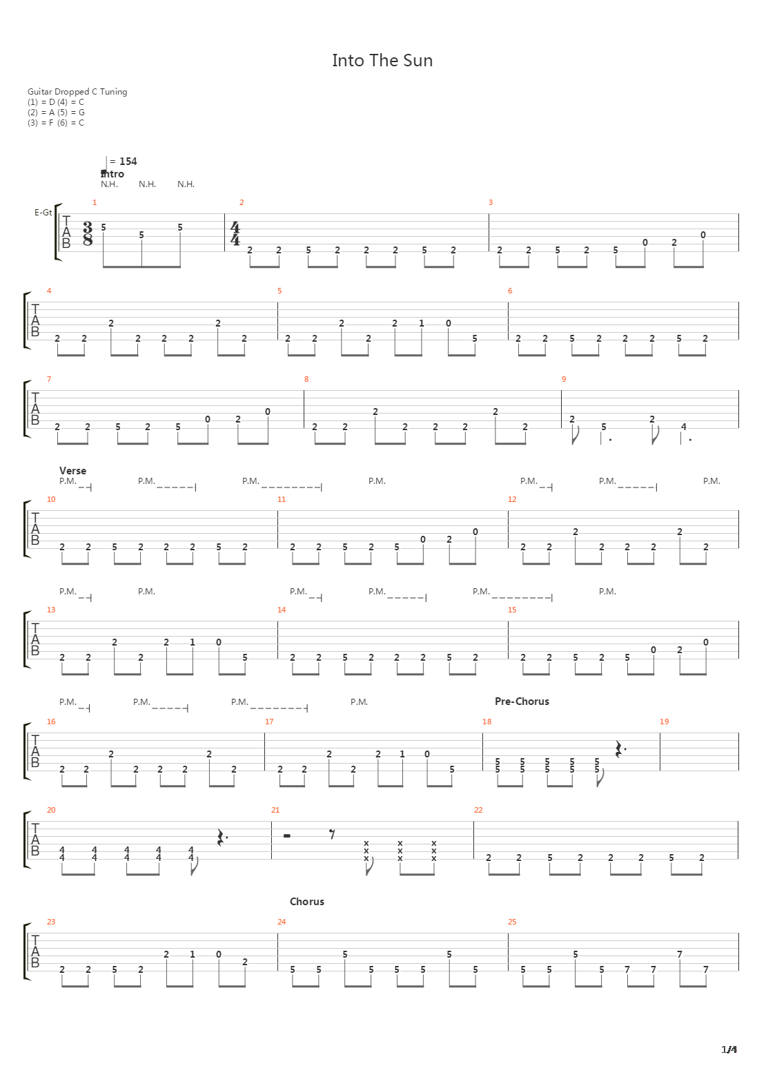Into The Sun吉他谱