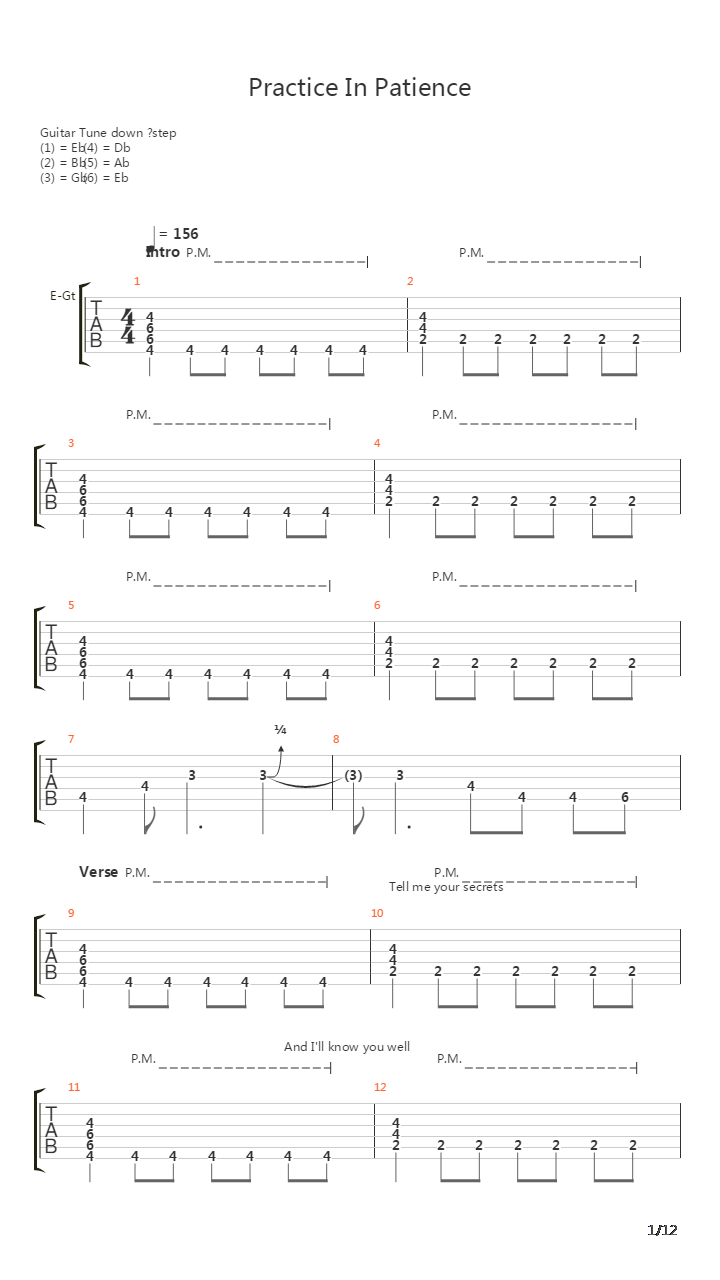Practice In Patience吉他谱
