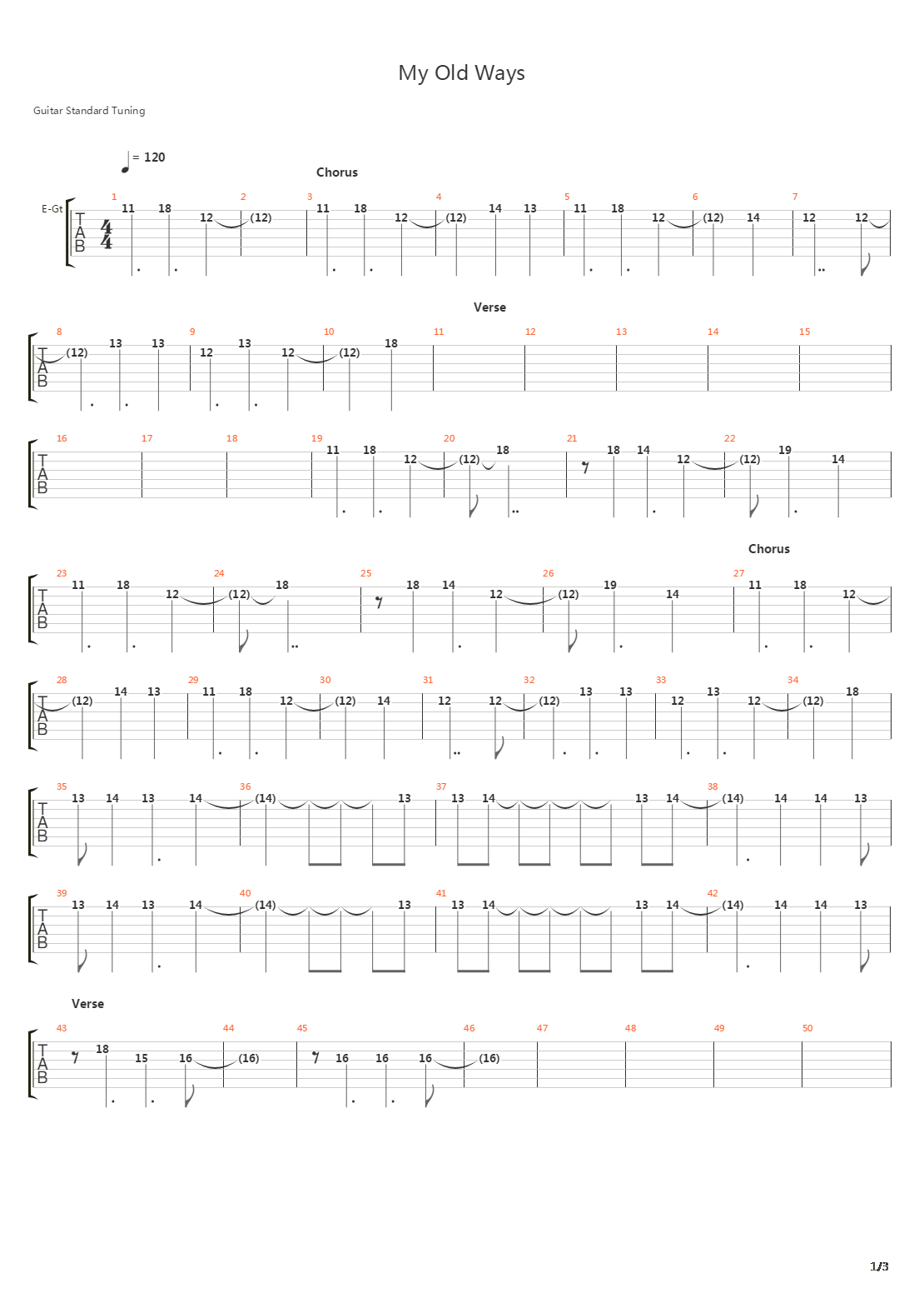 My Old Ways吉他谱