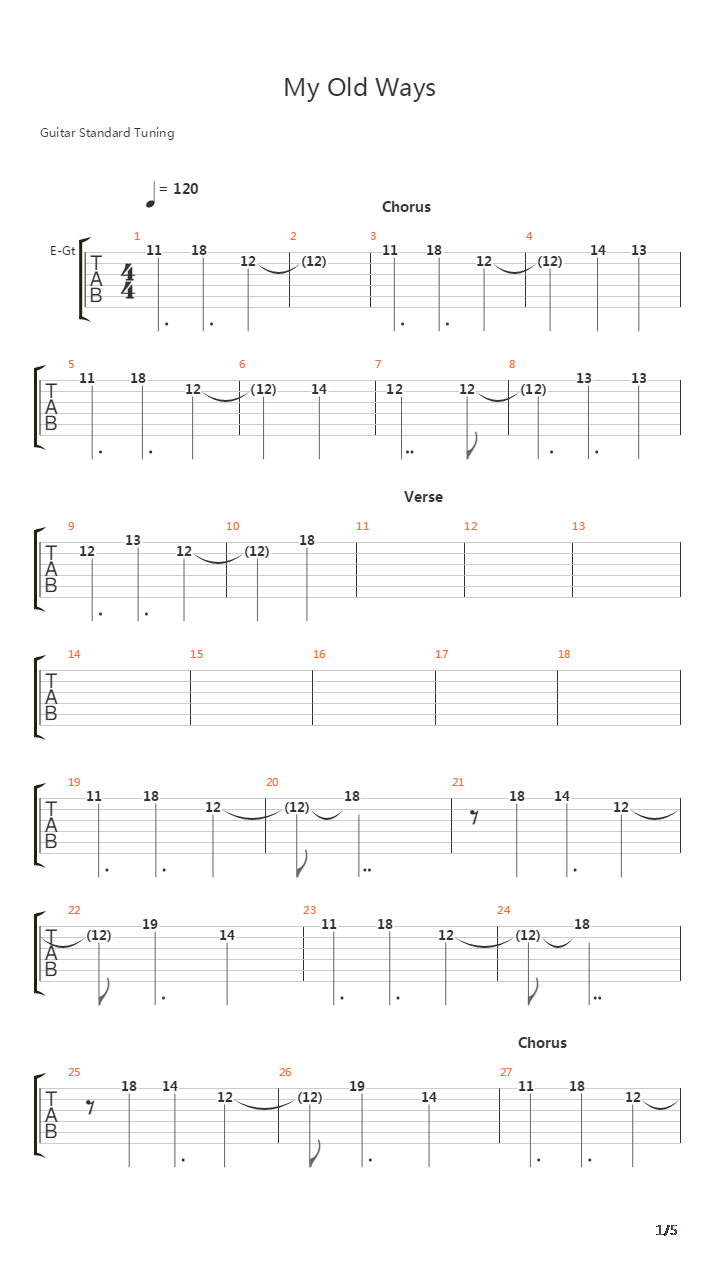 My Old Ways吉他谱