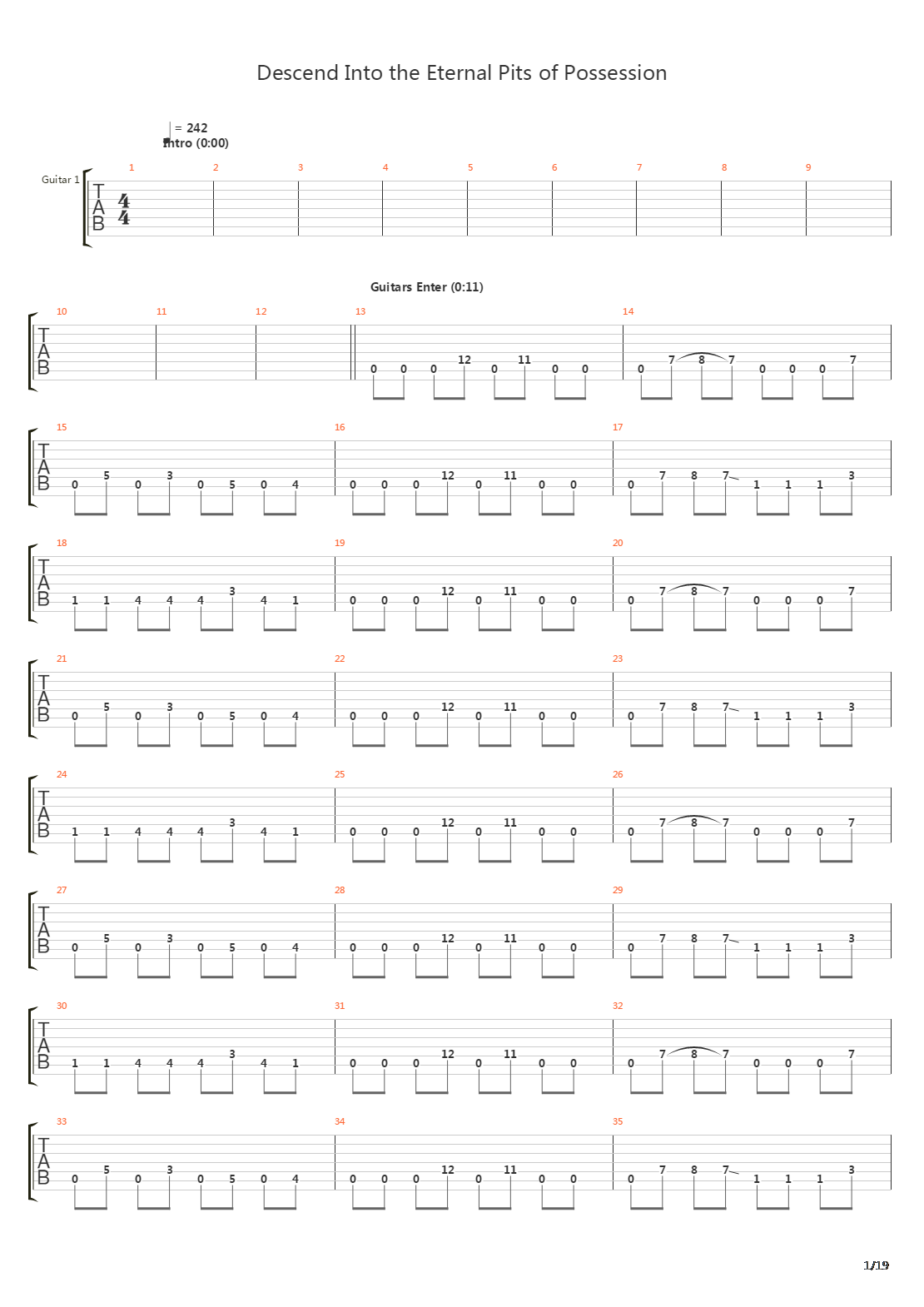 Descend Into The Eternal Pits Of Possession吉他谱