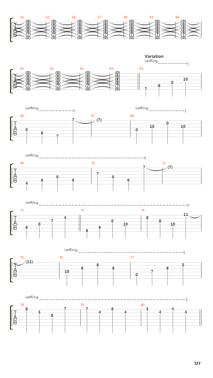 Heaving Salvation In The Paradise Of Rust吉他谱