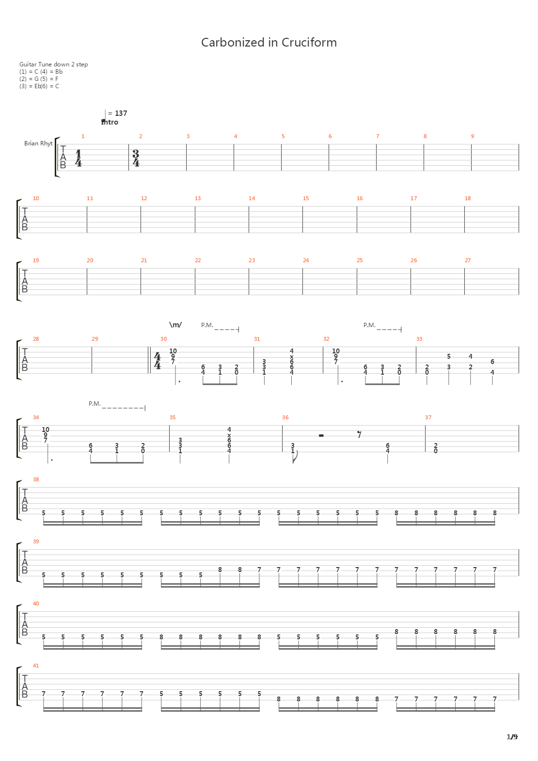 Carbonized In Cruciform吉他谱