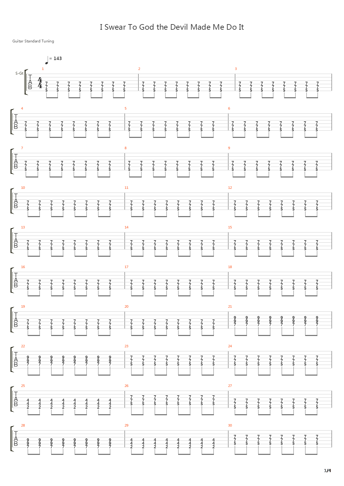 Swear To God The Devil Made Me Do It吉他谱