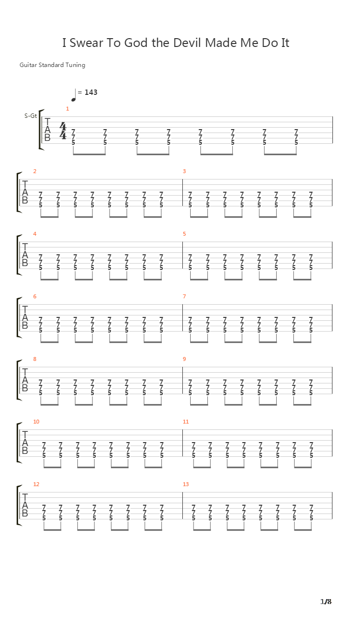 Swear To God The Devil Made Me Do It吉他谱