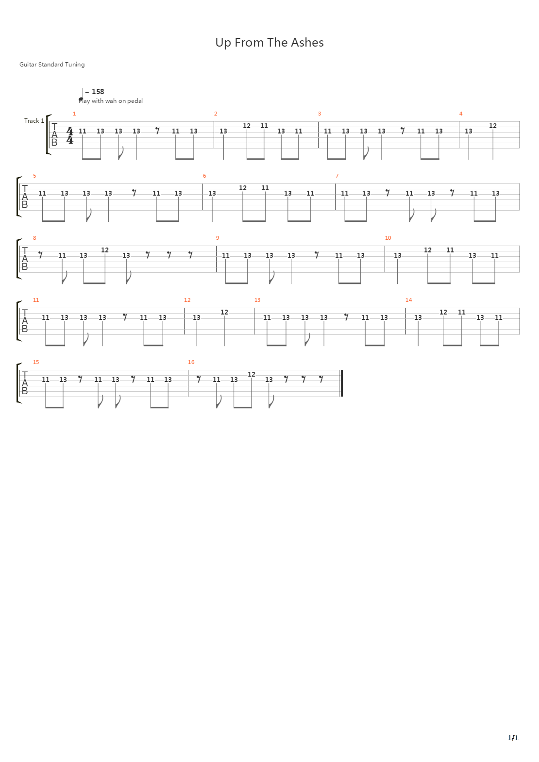 Up From The Ashes吉他谱