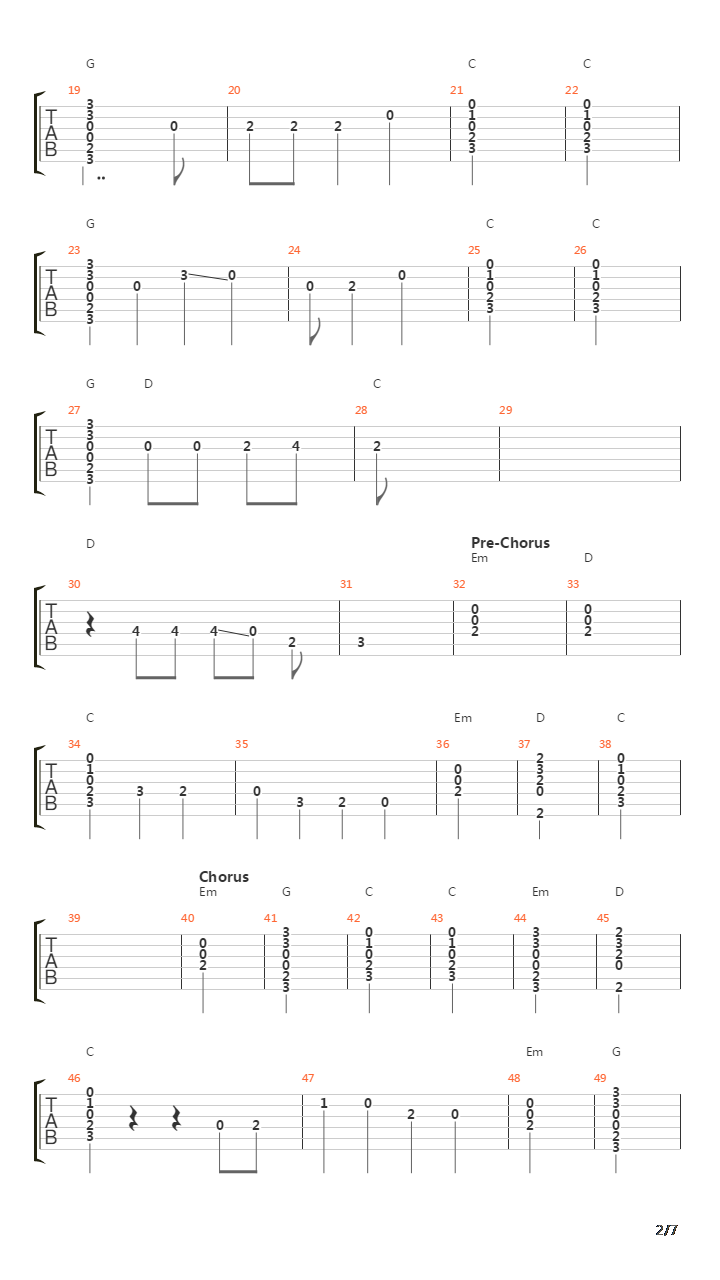 Michigan吉他谱