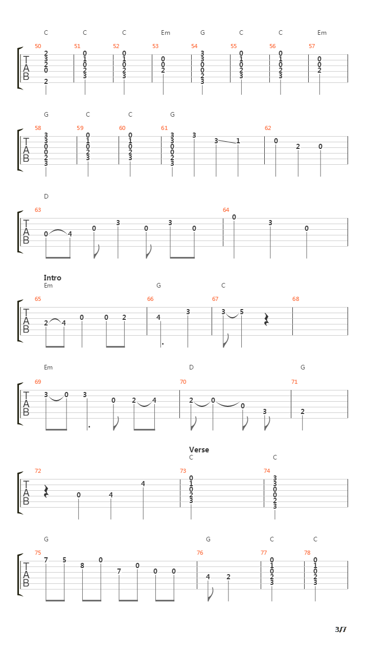 Michigan吉他谱