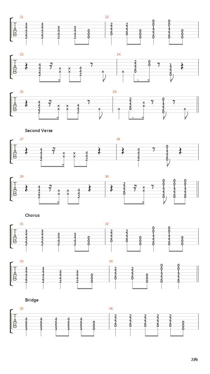 Steady As She Goes吉他谱