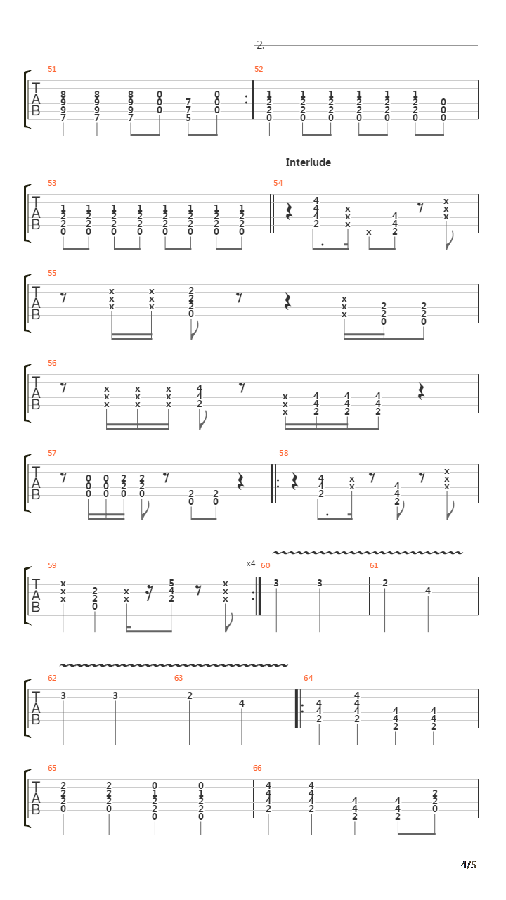 Steady As She Goes吉他谱