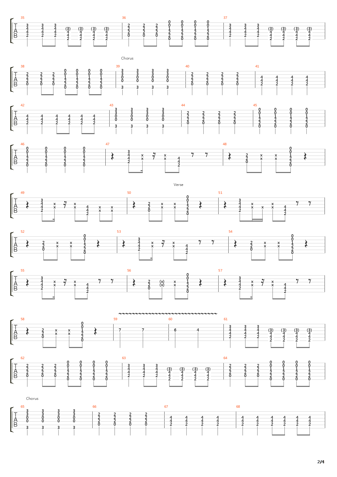 Steady As She Goes吉他谱