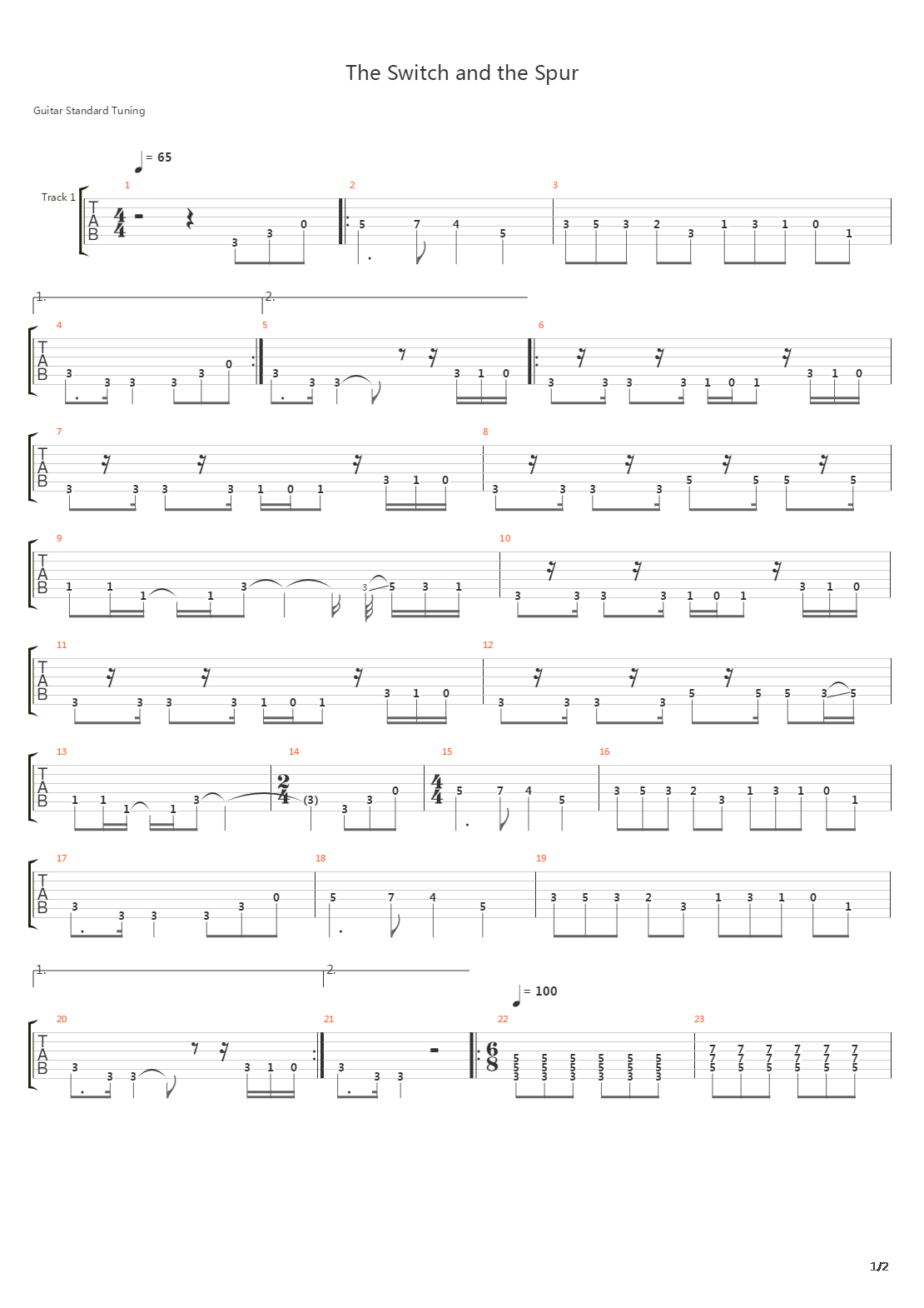 The Switch And The Spur吉他谱