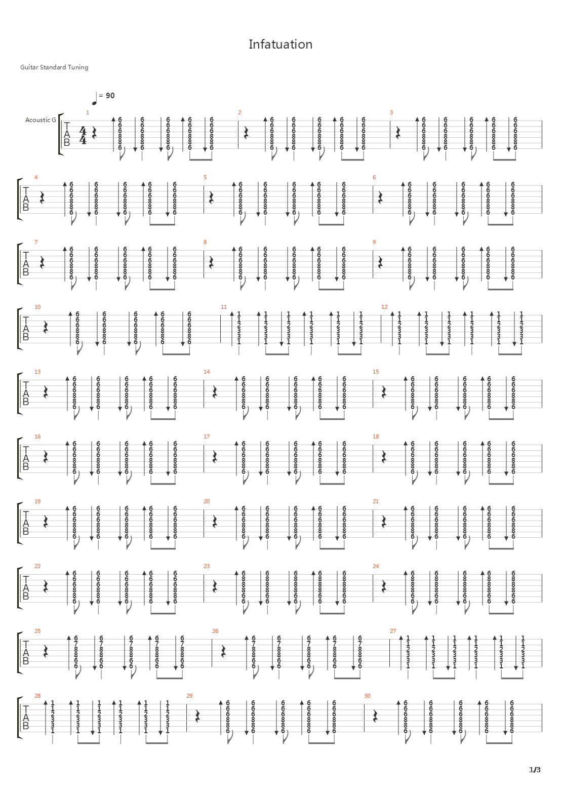 Infatuation吉他谱