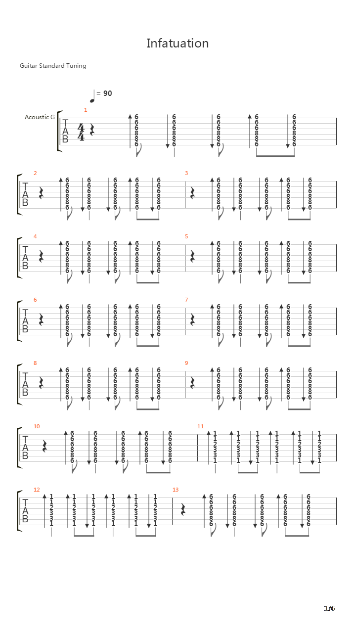 Infatuation吉他谱