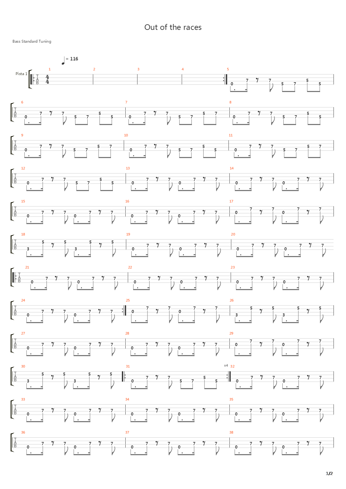 Out Of The Races And Onto The Tracks吉他谱