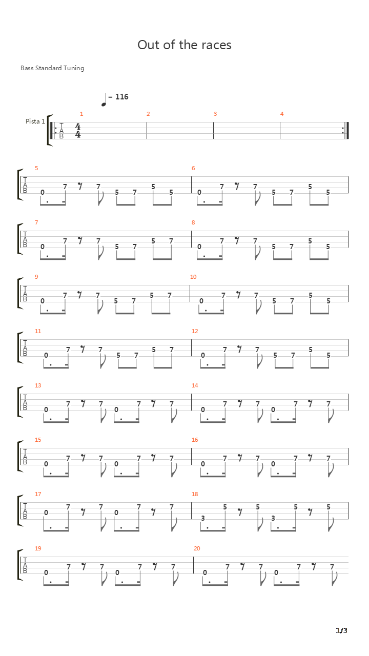 Out Of The Races And Onto The Tracks吉他谱