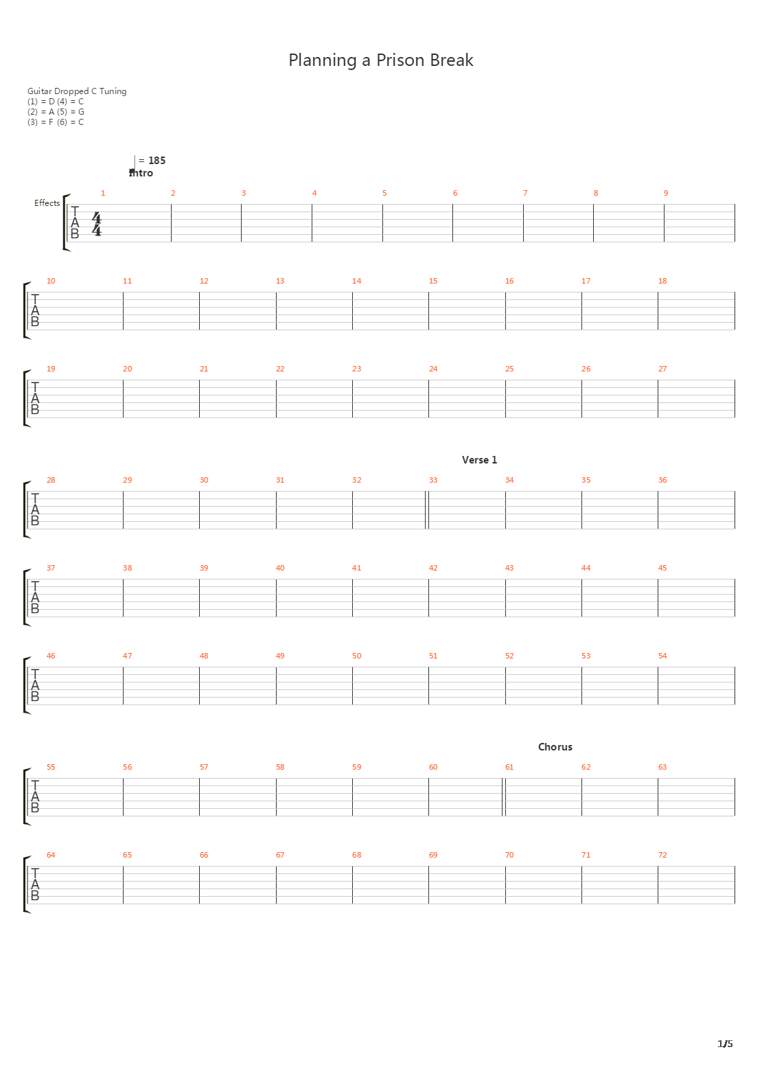 Planning A Prison Break吉他谱