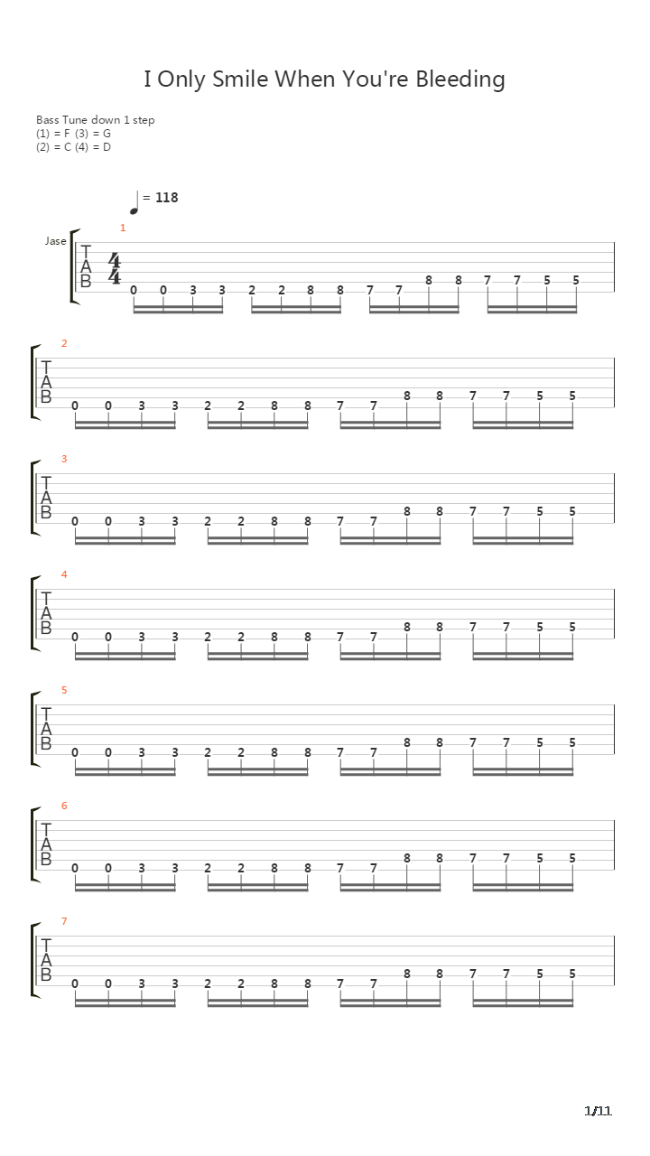 I Only Smile When Youre Bleeding吉他谱