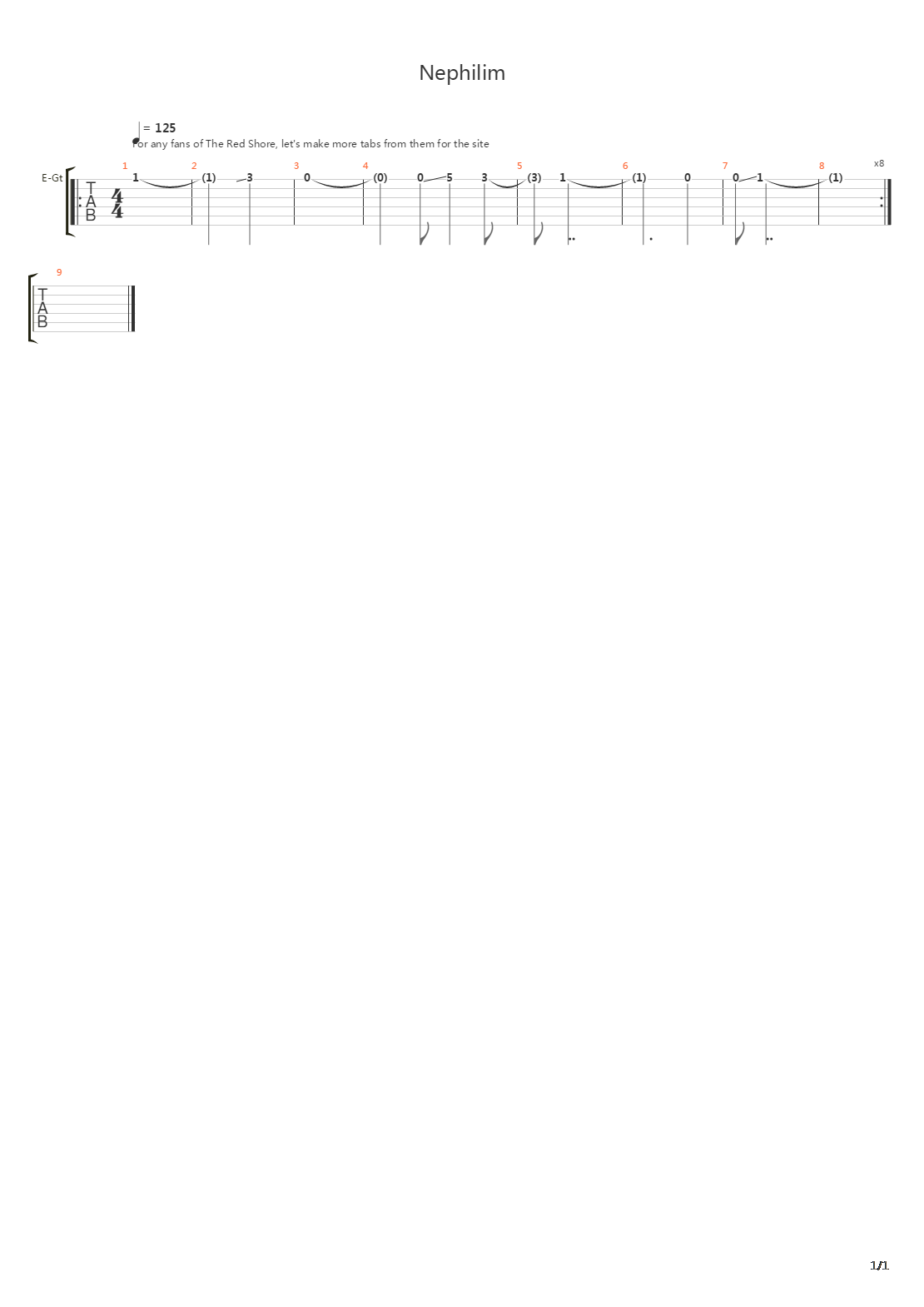 Nephilim吉他谱