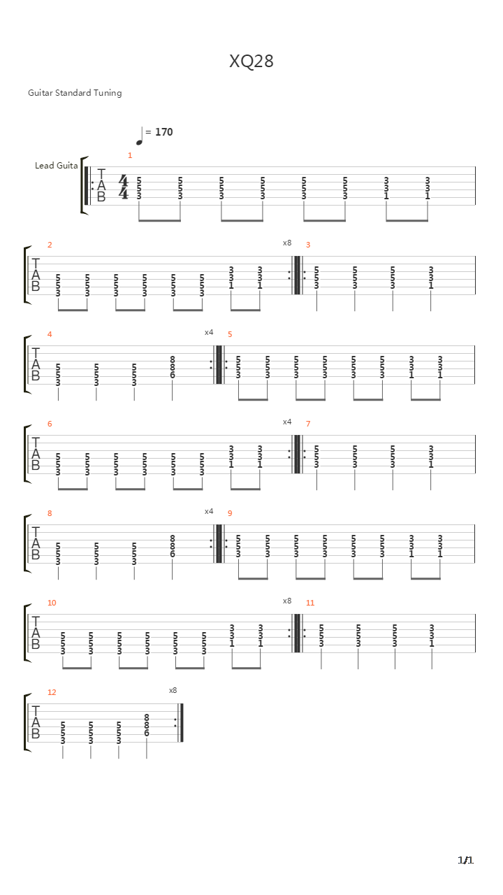 Xq28吉他谱