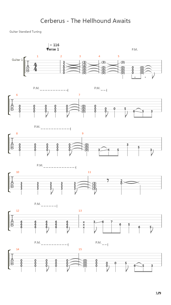 Cerberus - The Hellhound Awaits吉他谱