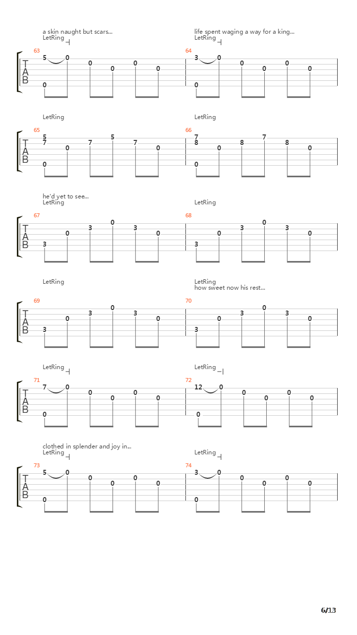 Laid To Rest吉他谱