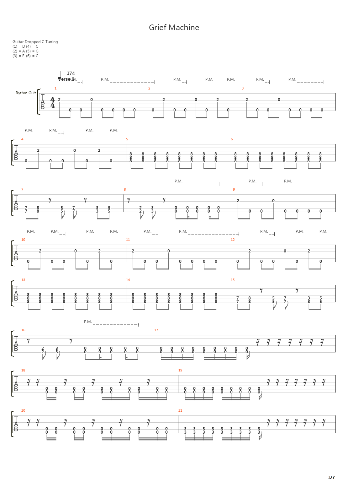 Grief Machine吉他谱