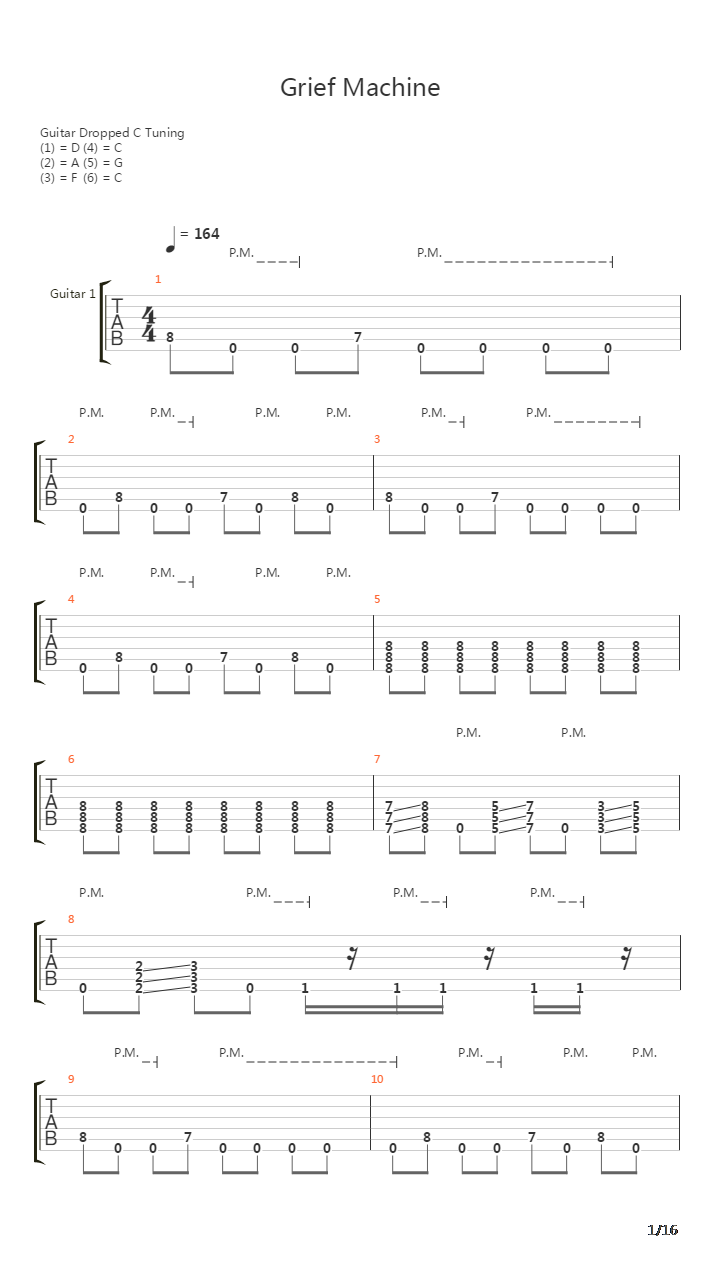 Grief Machine吉他谱