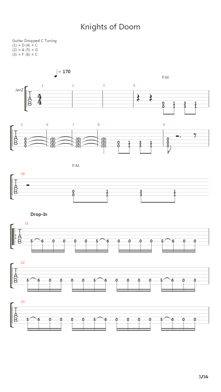 Knights Of Doom吉他谱