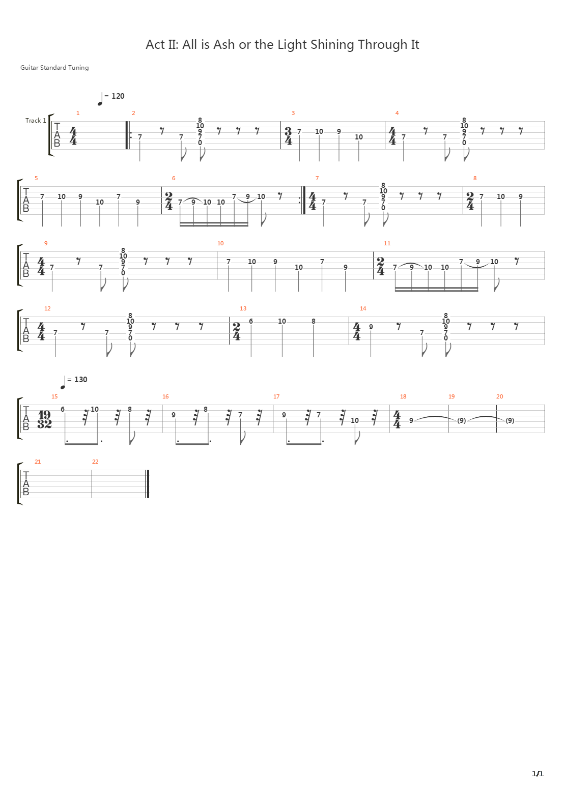 Act Ii - All Is Ash Or The Light Shining Through It吉他谱